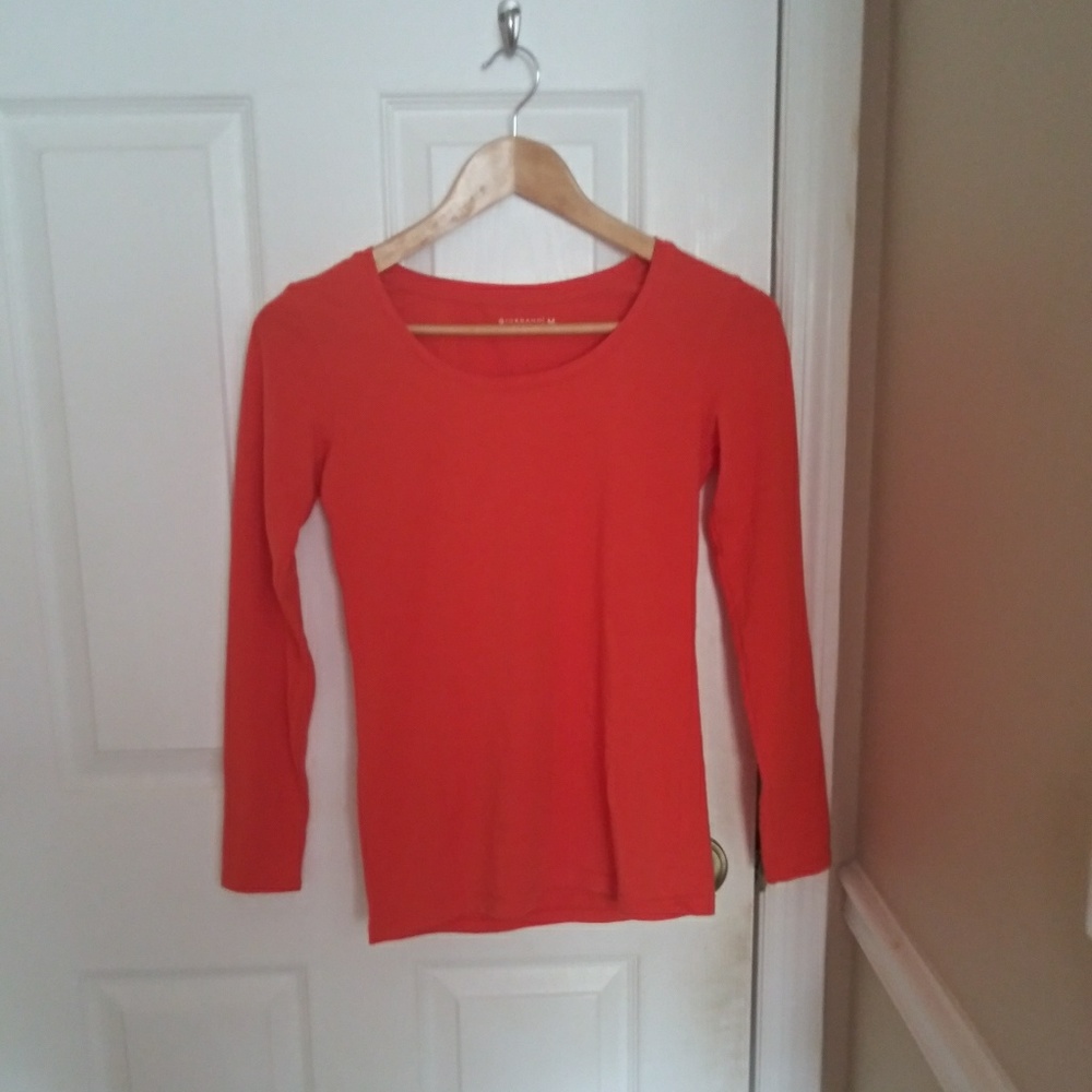 Giordano orange long sleeved tee